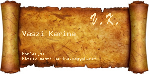 Vaszi Karina névjegykártya